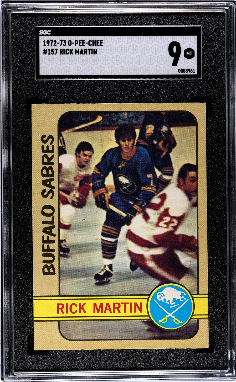 Rick Martin 1972-73 O-Pee-Chee NHL Card #157- SGC Graded 9 Mint (Buffalo Sabres)