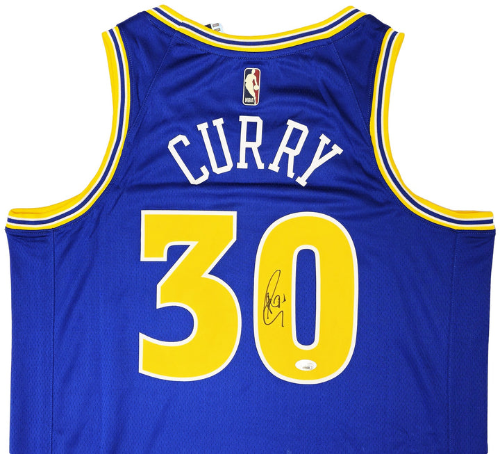 Warriors Stephen Curry Auto Blue Nike Swingman Classic Jersey Size 48 JSA