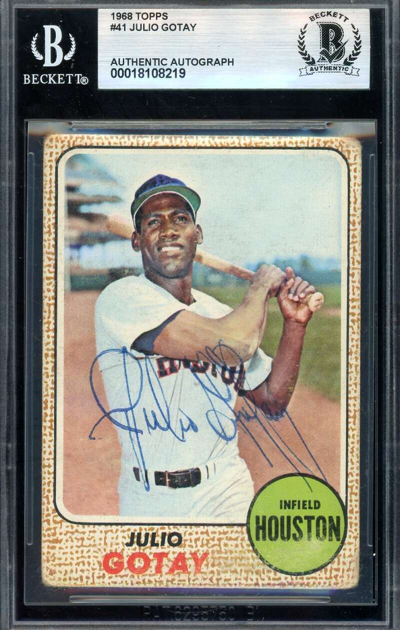 Julio Gotay Beckett BAS Vintage Signed 1968 Topps Autograph