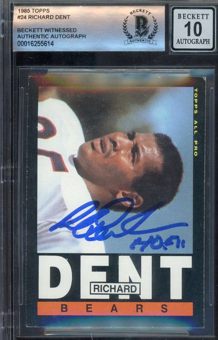 Richard Dent Gem Mint 10 Beckett BAS Signed 1985 Topps Rookie Autograph