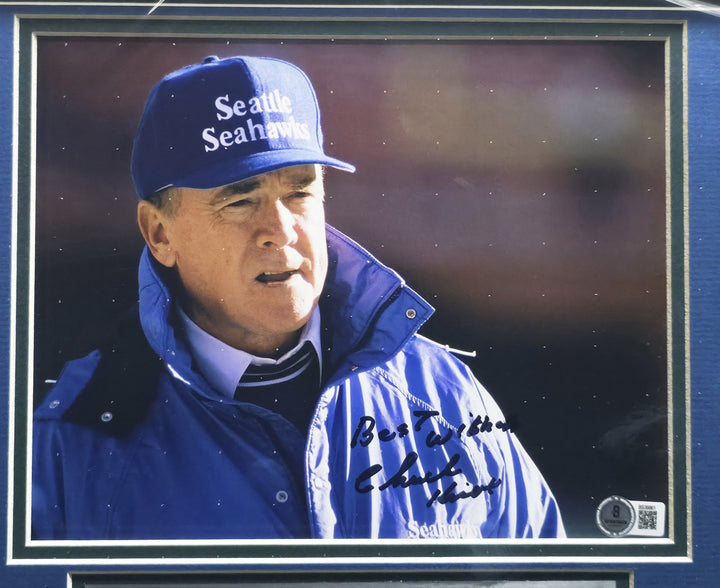 Chuck Knox Signed Framed 8x10 Photo Seattle Seahawks Beckett QR #BS36861