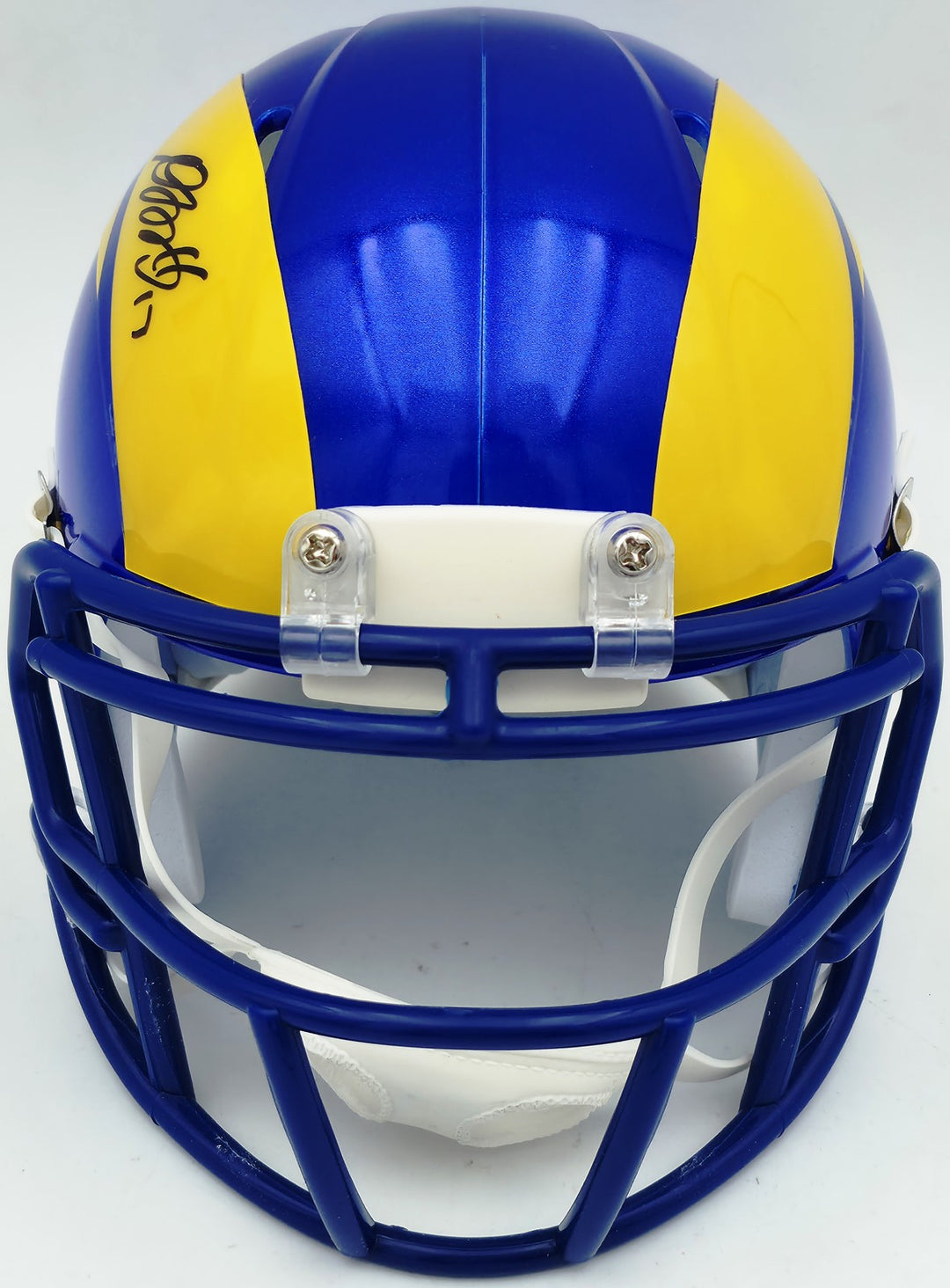 Davante Adams Signed Los Angeles Rams Blue Speed Mini Helmet Beckett Witness