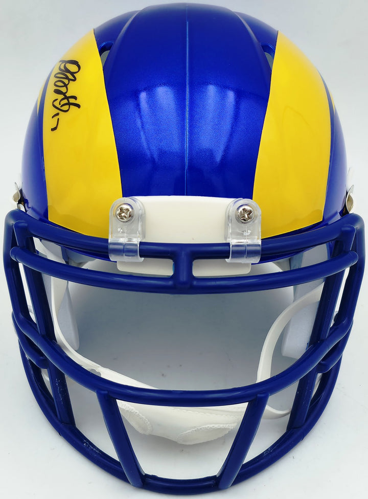 Davante Adams Signed Los Angeles Rams Blue Speed Mini Helmet Beckett Witness