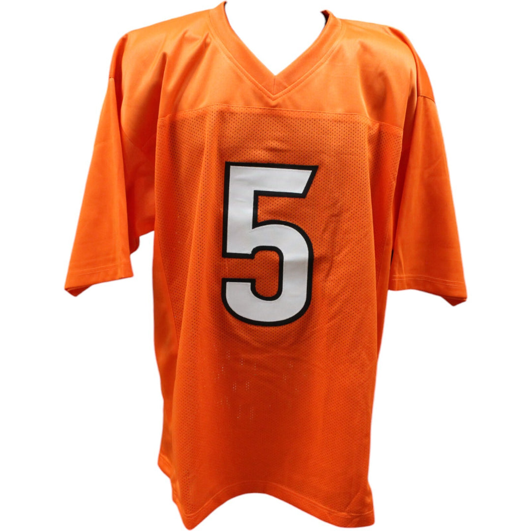 Tee Higgins Autographed/Signed Pro Style Orange XL Jersey Beckett 29500