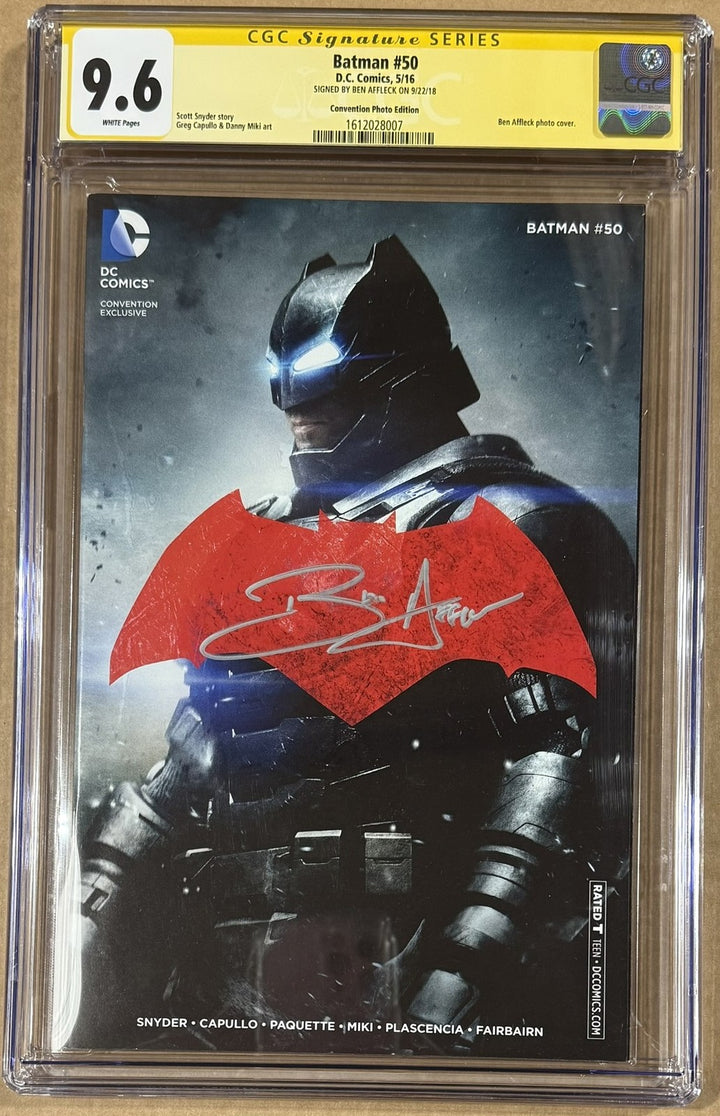 Ben Affleck Autographed Batman NYCC Convention Foil Variant SS #50 CGC 9.6 56600