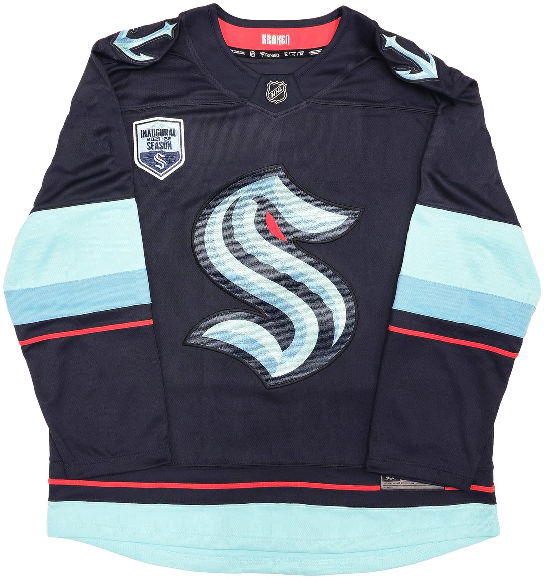 Kraken Riley Sheahan Auto Blue Fanatics Breakaway Jersey XL Inaugural Season