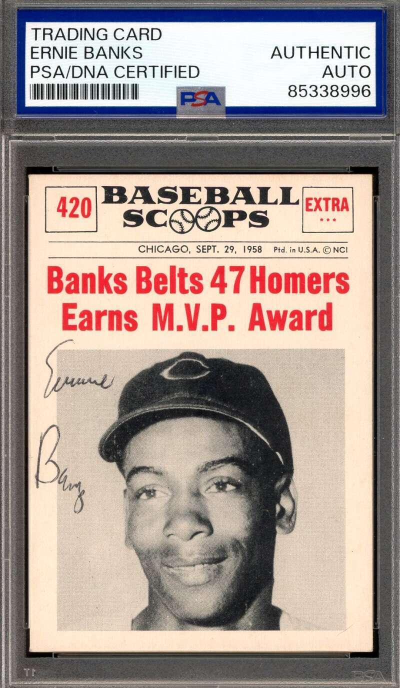Ernie Banks PSA DNA Vintage Signed Rare 1961 Nu Scoops Autograph
