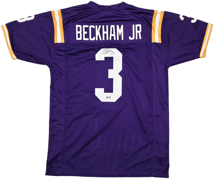LSU Tigers Odell Beckham Jr. Signed Purple Jersey Beckett Witness