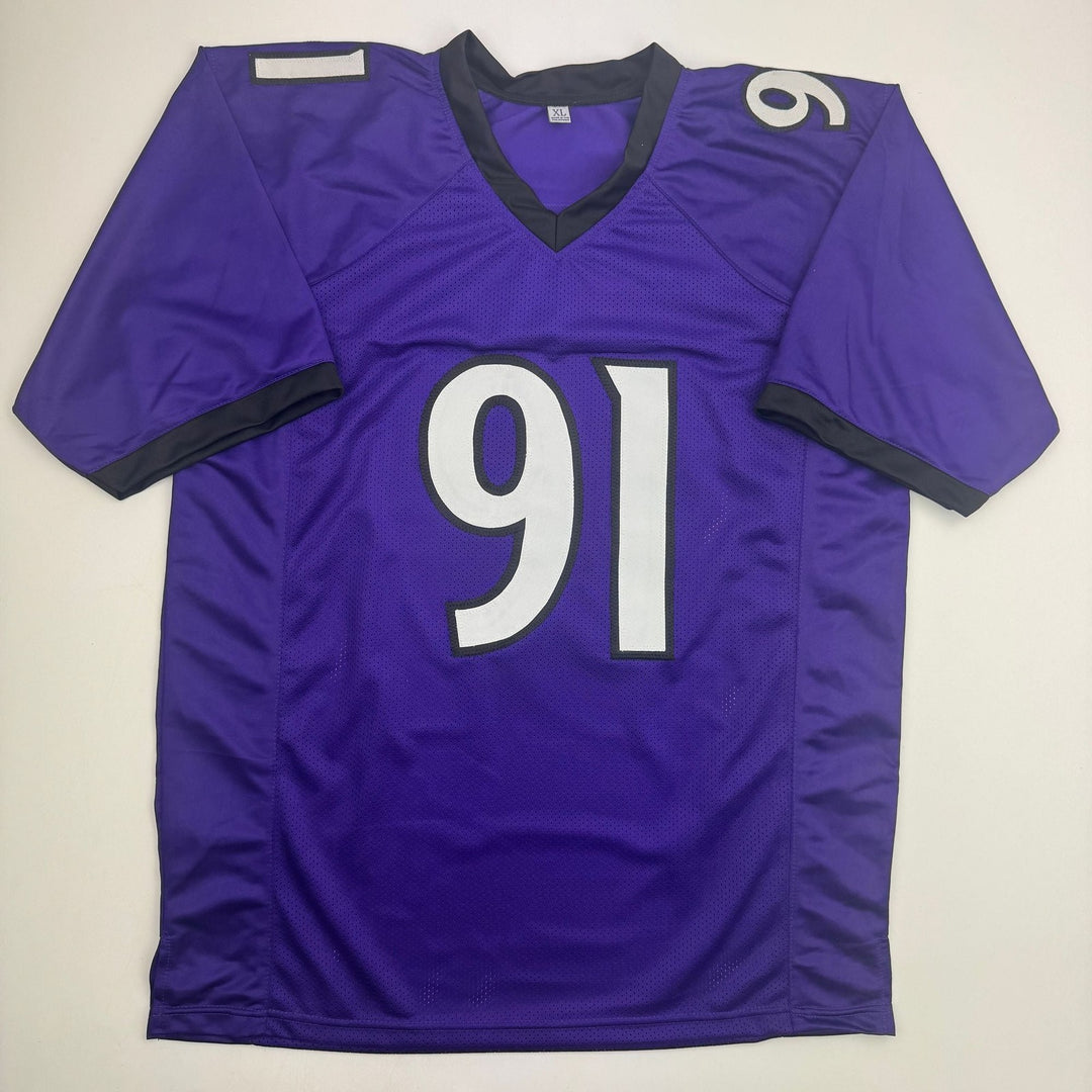 Autographed/Signed Trey Hendrickson Baltimore Purple Jersey BAS COA