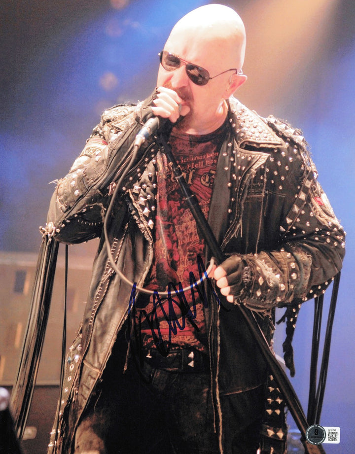 Rob Halford Autographed Signed 11x14 Photo Judas Priest Beckett BAS QR #AE31742
