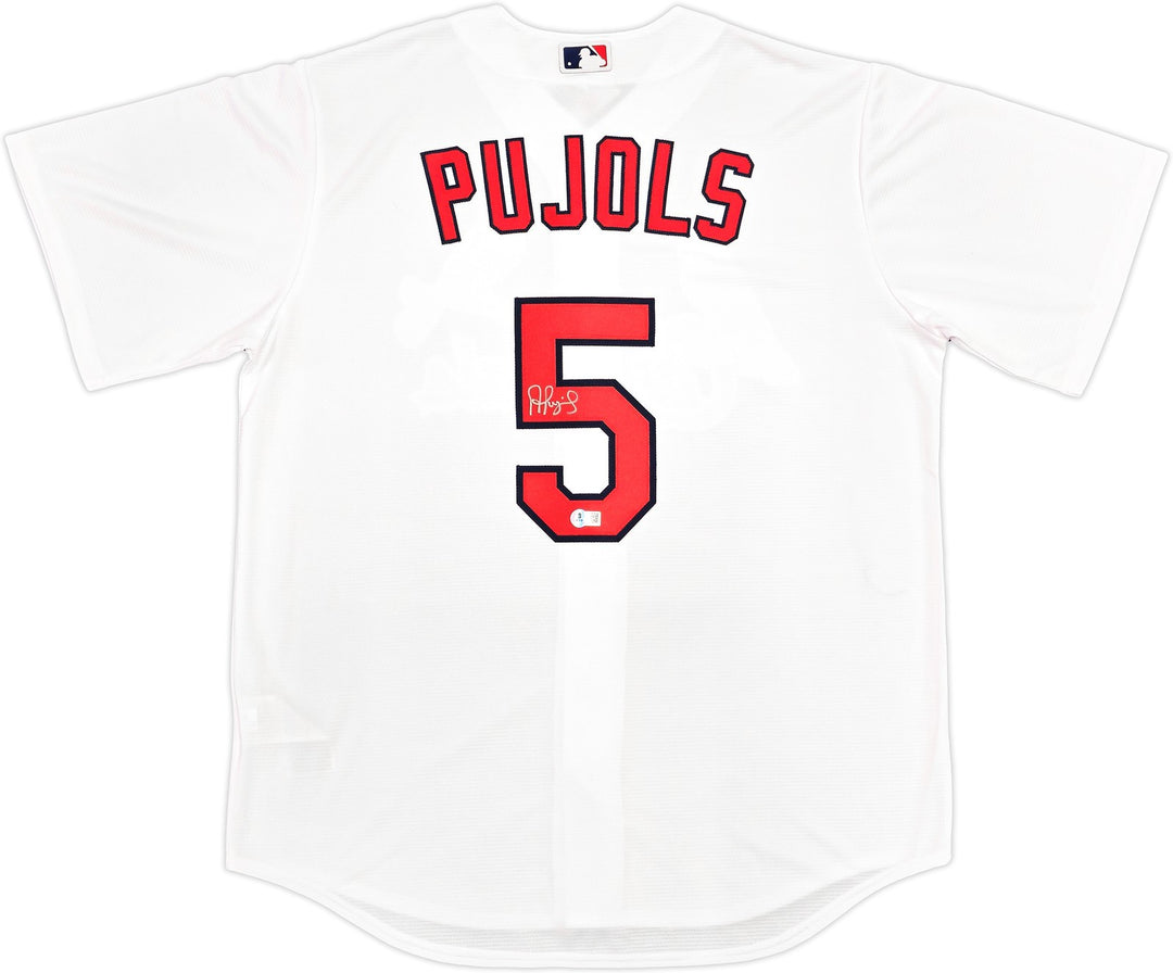 St. Louis Cardinals Albert Pujols Signed White Nike Jersey Size L Beckett Wit