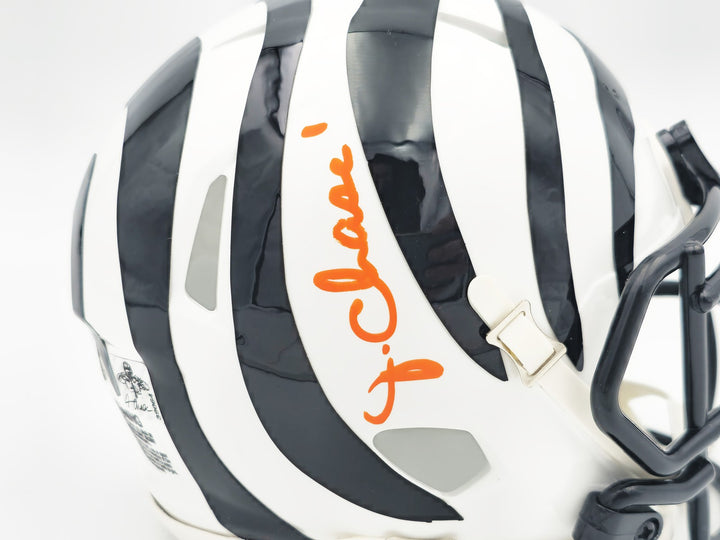 Ja'Marr Chase Signed Bengals White 2022 Alternate Speed Mini Helmet Beckett Wit