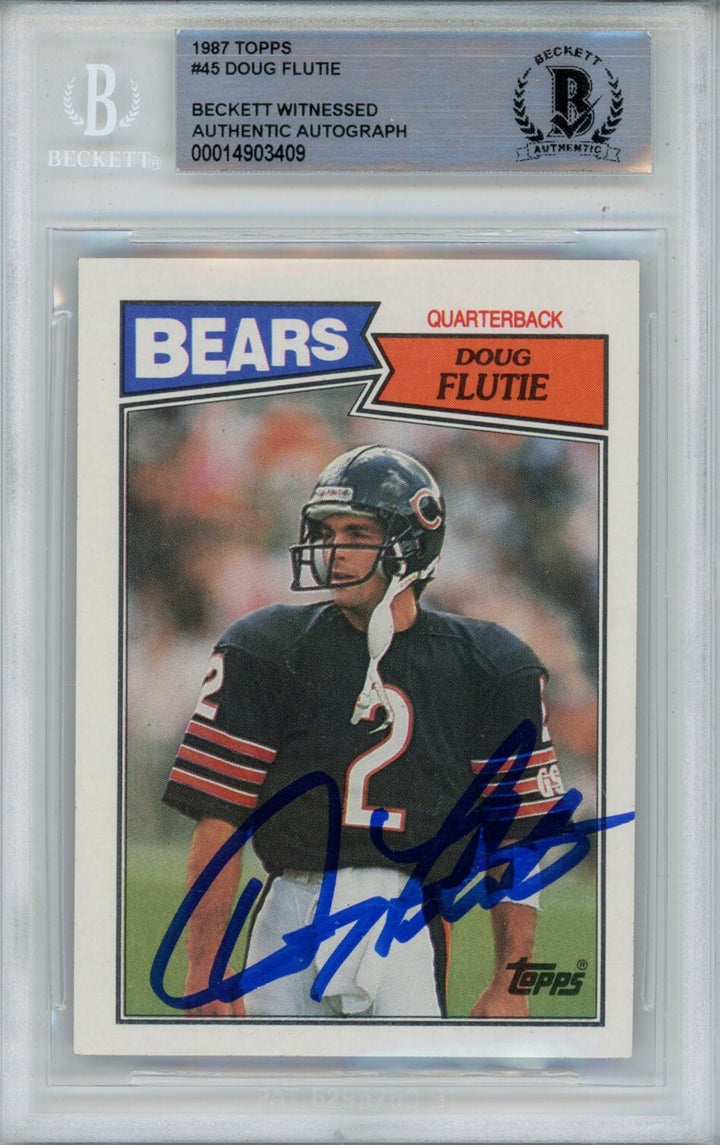 Doug Flutie Autographed/Signed 1987 Topps #45 Card Beckett  40473