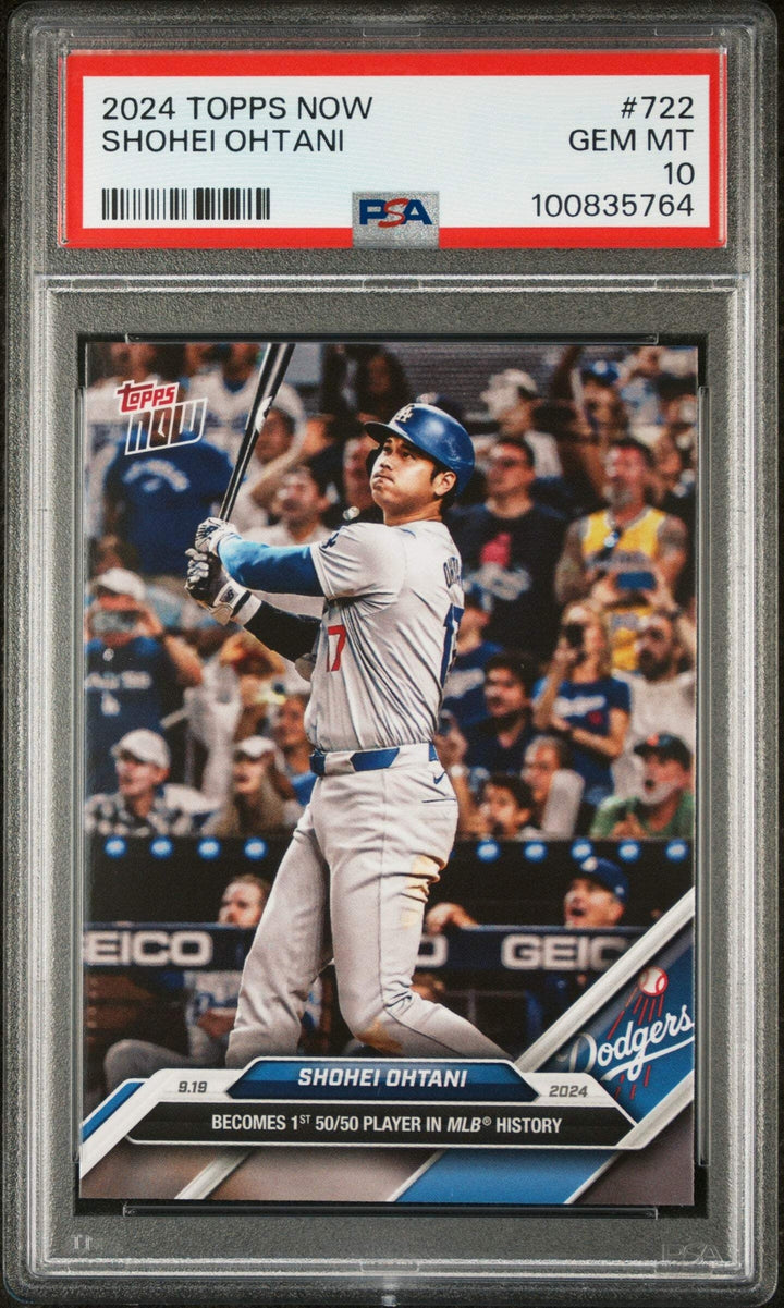 Graded 2024 Topps Now Shohei Ohtani #722 1st 50/50 Season Baseball Card PSA 10