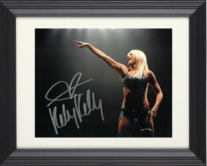 Kelly Kelly signed WWE ECW Diva 8x10 Photo Framed- COA - (Barbie Blank)