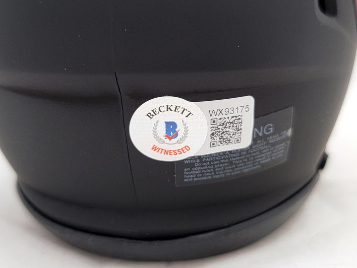 Drake London Signed Atlanta Falcons Eclipse Black Speed Mini Helmet Beckett