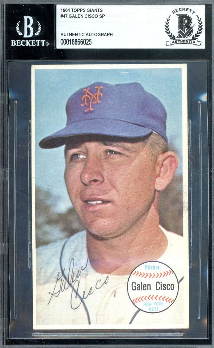 Galen Cisco Beckett BAS Signed 1964 Topps Giants SP Autograph
