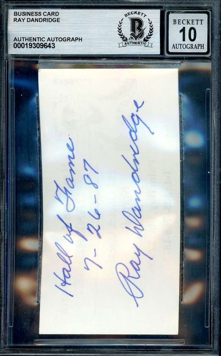Ray Dandridge Gem Mint 10 Beckett BAS Signed Business Card Autograph