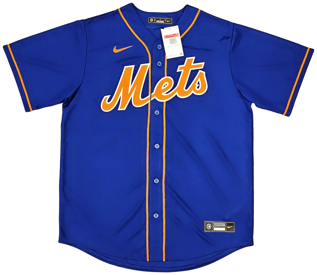 New York Mets Francisco Alvarez Signed Blue Nike Jersey Size L Beckett Wit