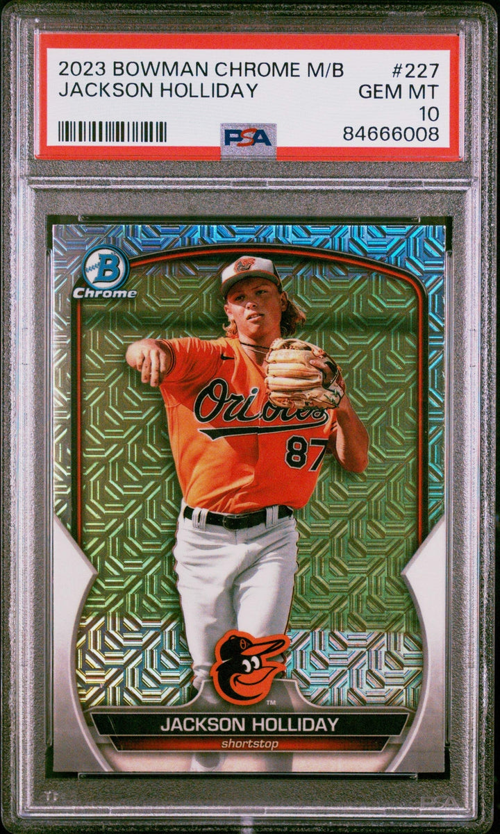 Graded 2023 Bowman Chrome M/B Jackson Holliday #227 RC Baseball Card PSA 10