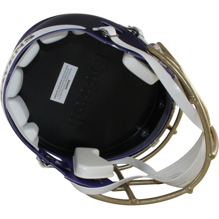 Ray Lewis Autographed Baltimore Ravens F/S 2026 ALT #1 Helmet Beckett WIT 57527