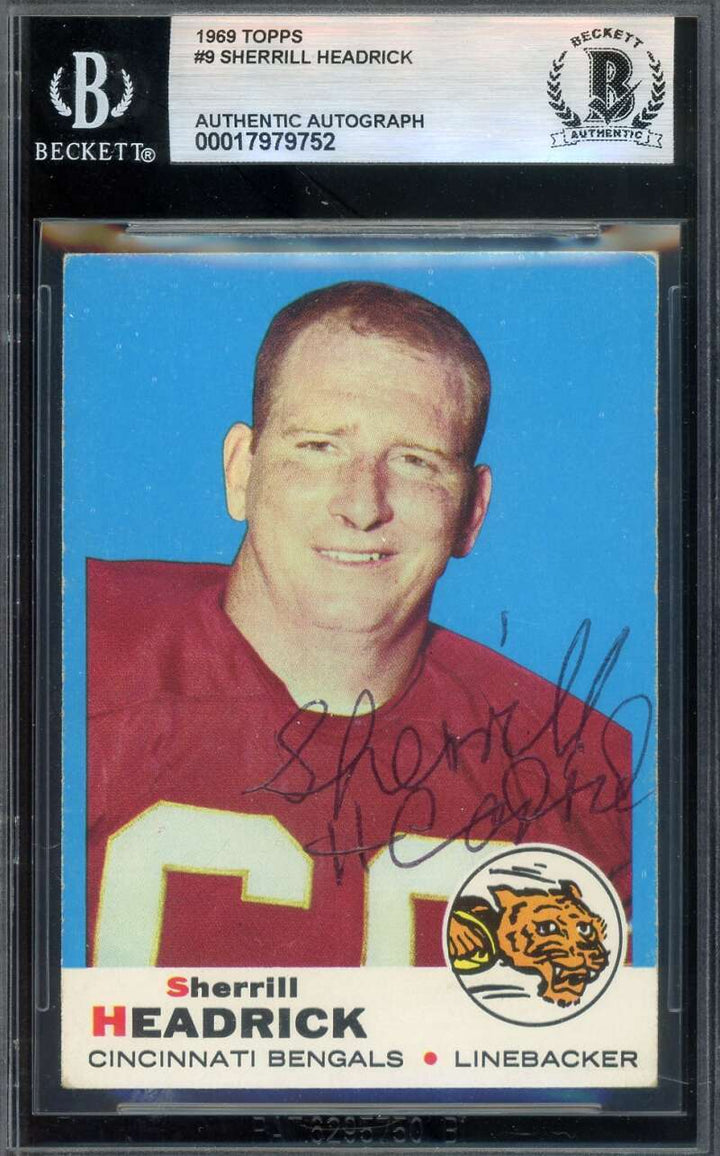 Sherrill Headrick Beckett BAS Signed 1969 Topps Autograph