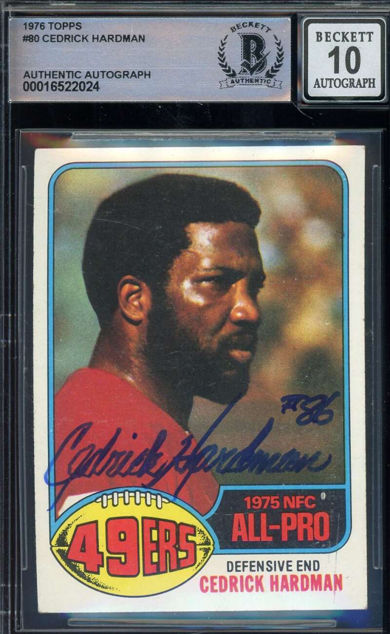 Cedrick Hardman Gem Mint 10 Beckett BAS Signed 1976 Topps Autograph