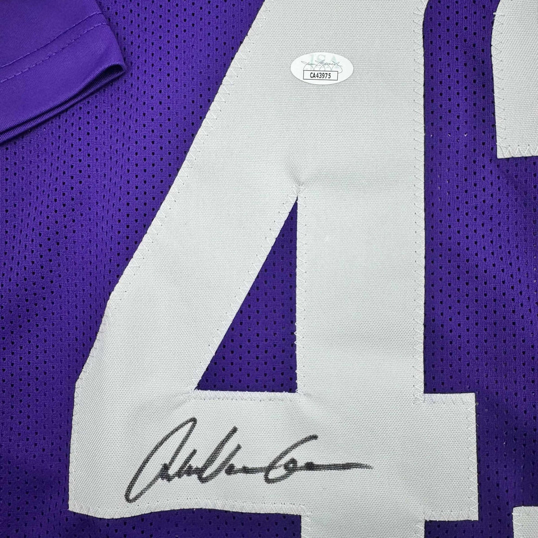 Autographed/Signed Andrew Van Ginkel Minnesota Purple Jersey JSA COA