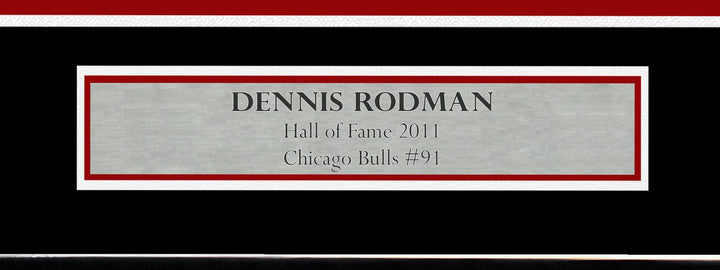 Chicago Bulls Dennis Rodman Signed Framed Black Jersey JSA