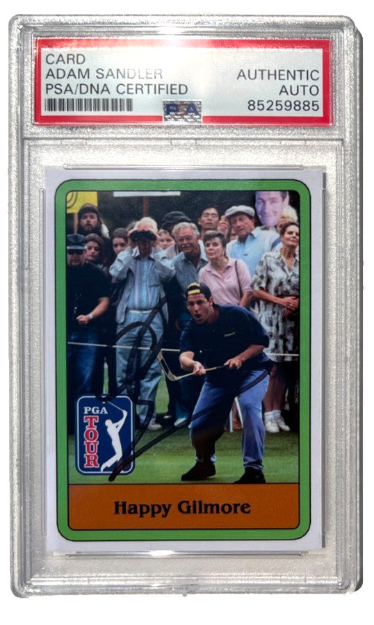 ADAM SANDLER SIGNED HAPPY GILMORE CARD GOLF PUTTER AUTO PSA DNA !