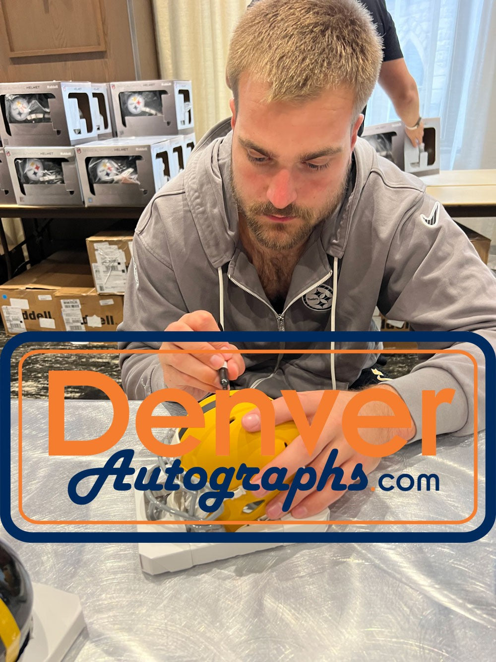 Pat Freiermuth Autographed Pittsburgh Steelers Mini Helmet 25 ALT Beckett 53145
