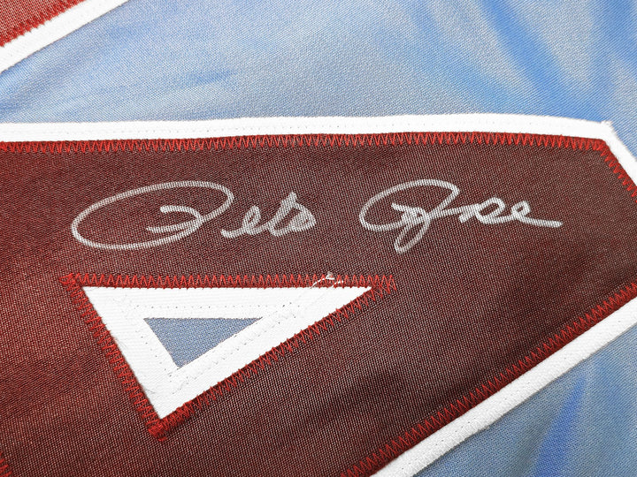 Philadelphia Phillies Pete Rose Auto Signed Blue & Red Baseball Jersey PR Holo