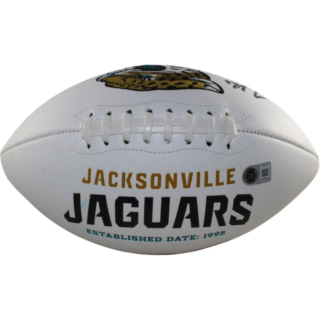 Travis Hunter Signed Jacksonville Jaguars Logo Football Beckett Witness 57951