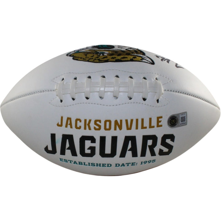 Travis Hunter Signed Jacksonville Jaguars Logo Football Beckett Witness 57951