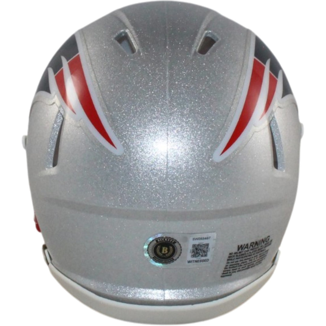 AJ Brown Autographed New England Patriots Mini Helmet Beckett Witnessed 57968