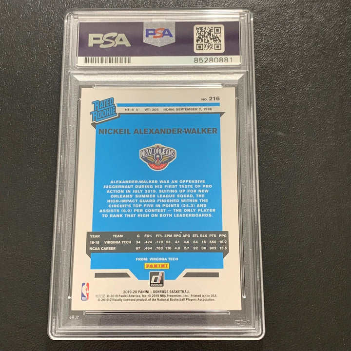 2019-20 Panini Donruss #216 Nickeil Alexander Walker Signed Card AUTO PSA Slabbe