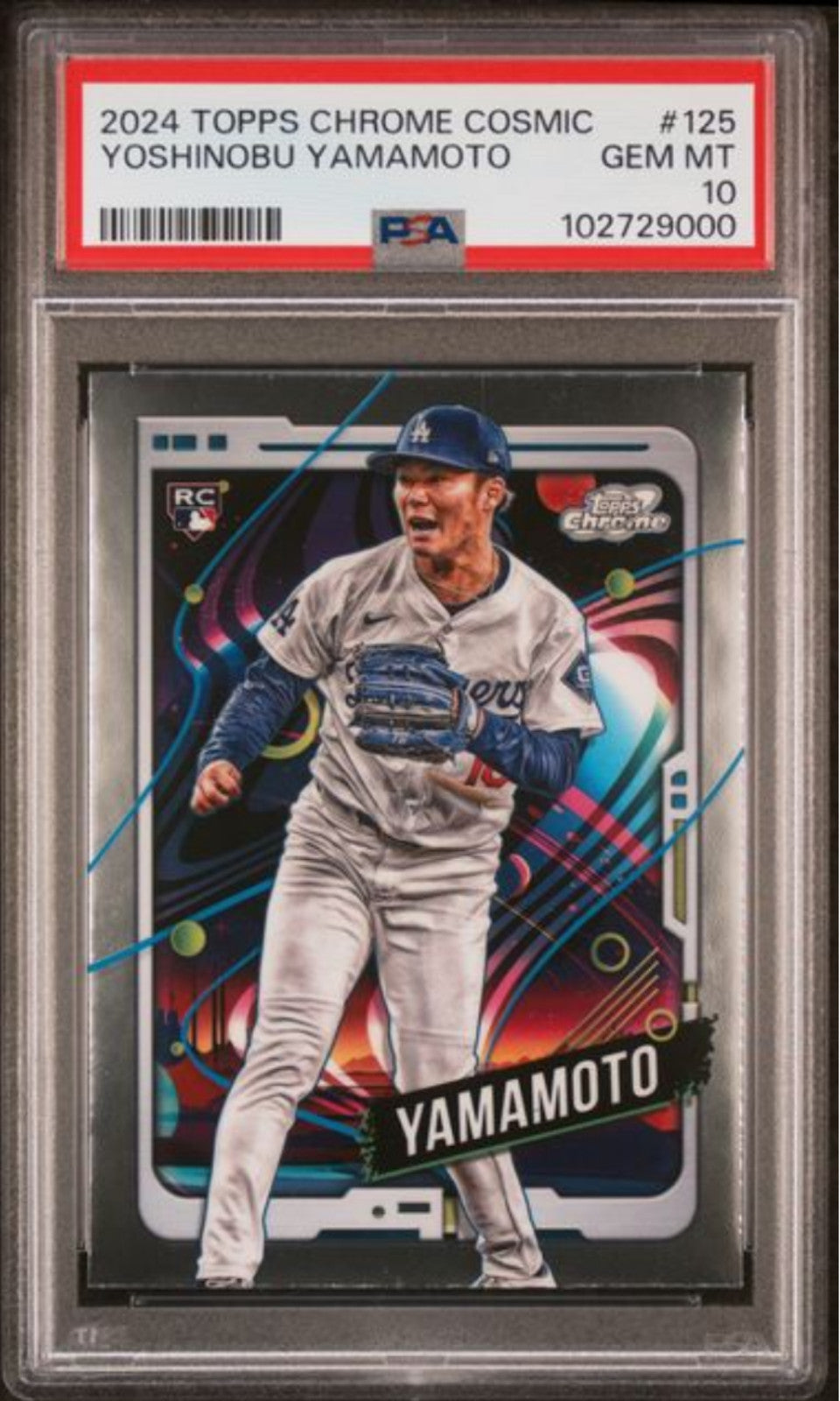Graded 2024 Topps Cosmic Chrome Yoshinobu Yamamoto #125 RC Baseball Card PSA 10