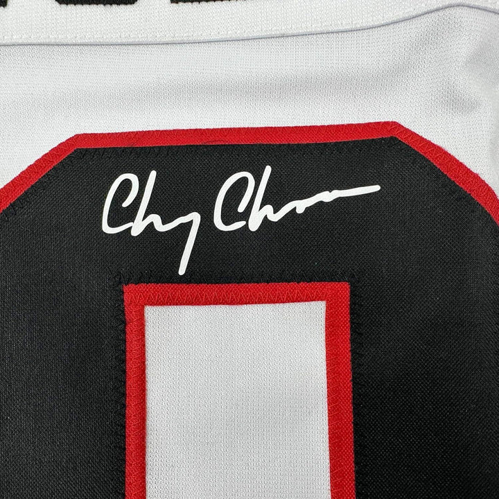 Framed Facsimile Autographed Chevy Chase 35x39 White Reprint Laser Auto Jersey