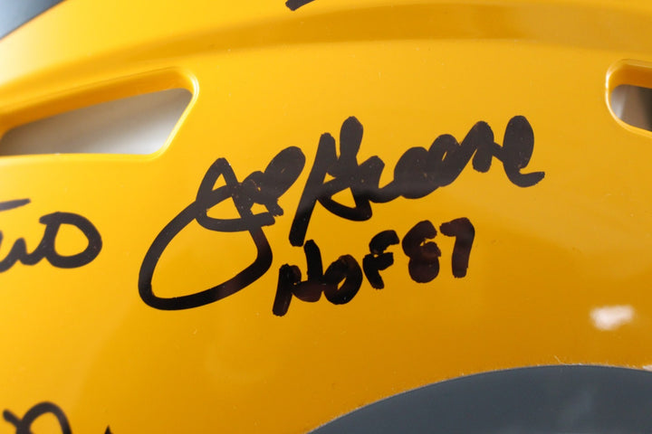 Pittsburgh Steelers Autographed HOF Pro Helmet Franco Bradshaw +12 Beckett 54604