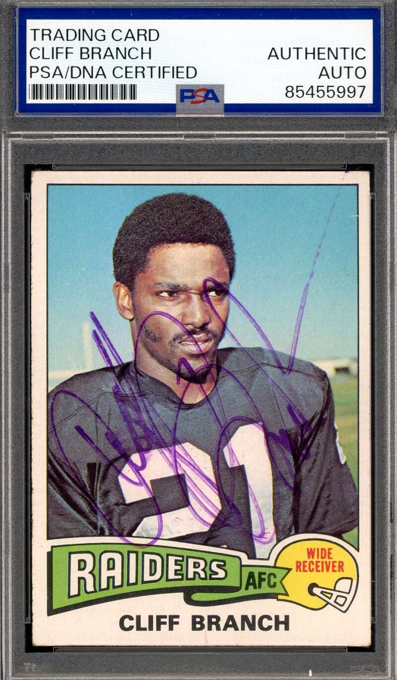Cliff Branch PSA DNA Signed 1975 Topps Rookie Autograph