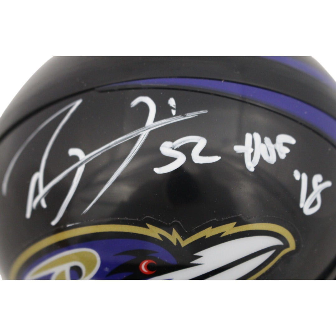 Ray Lewis Autographed/Signed Baltimore Ravens Mini Helmet HOF BAS 27182