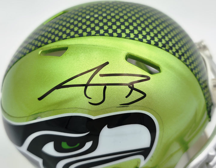 AJ Barner Signed Seattle Seahawks Flash Green Speed Mini Helmet Beckett Witness
