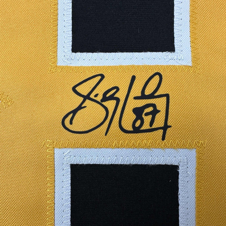 Facsimile Autographed Sidney Crosby Pittsburgh Black Reprint Auto Jersey Mens XL