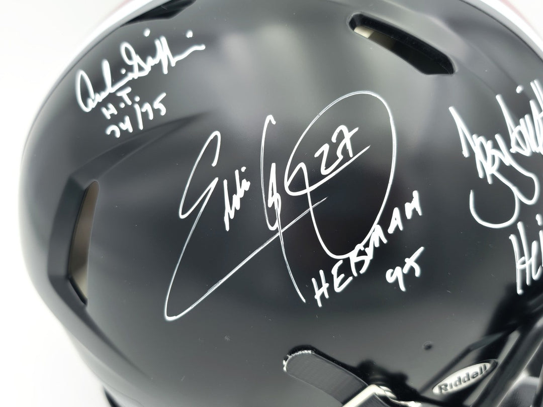 Archie Griffin Eddie George Troy Smith Auto Buckeyes Black Full Size Auth Helmet