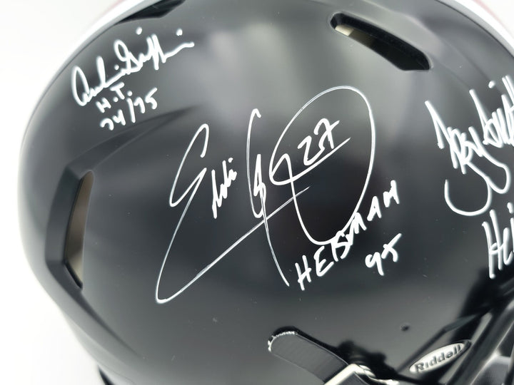 Archie Griffin Eddie George Troy Smith Auto Buckeyes Black Full Size Auth Helmet