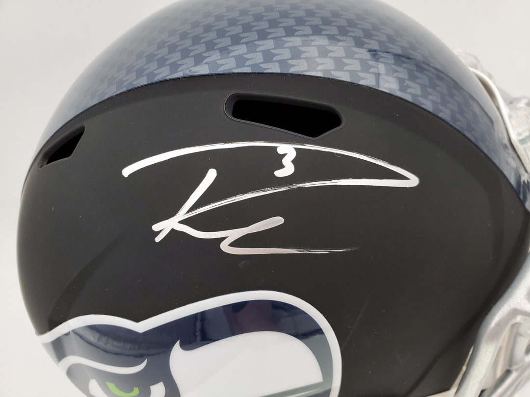 Russell Wilson Signed Seahawks Matte Black Speed Full Size Replica Helmet In