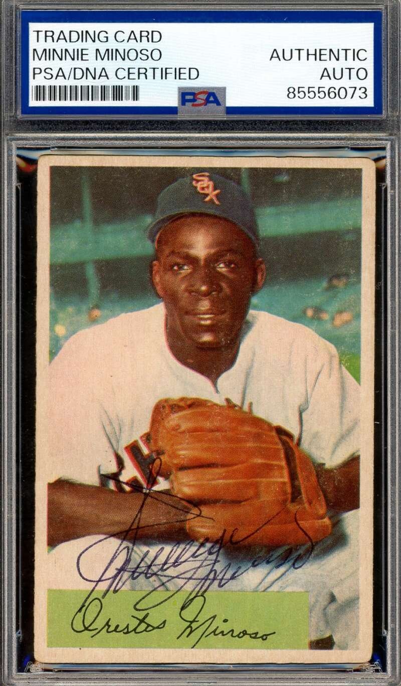 Minnie Minoso PSA DNA Vintage Signed 1954 Bowman Autographed