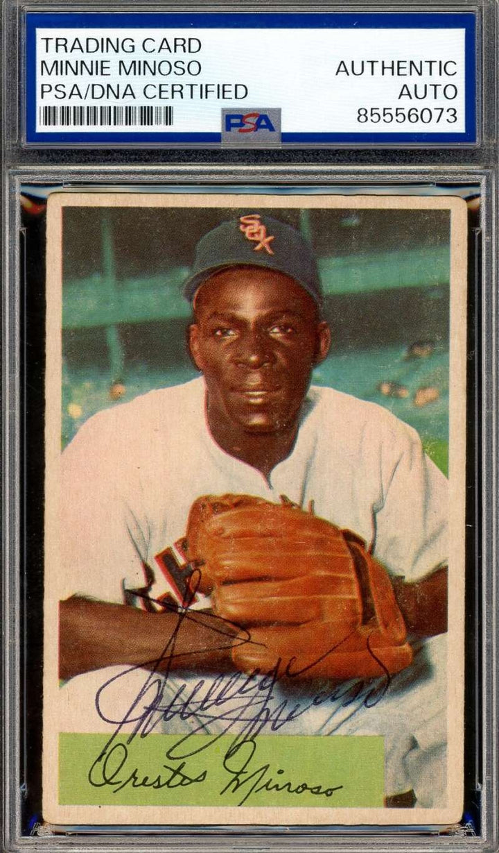 Minnie Minoso PSA DNA Vintage Signed 1954 Bowman Autographed