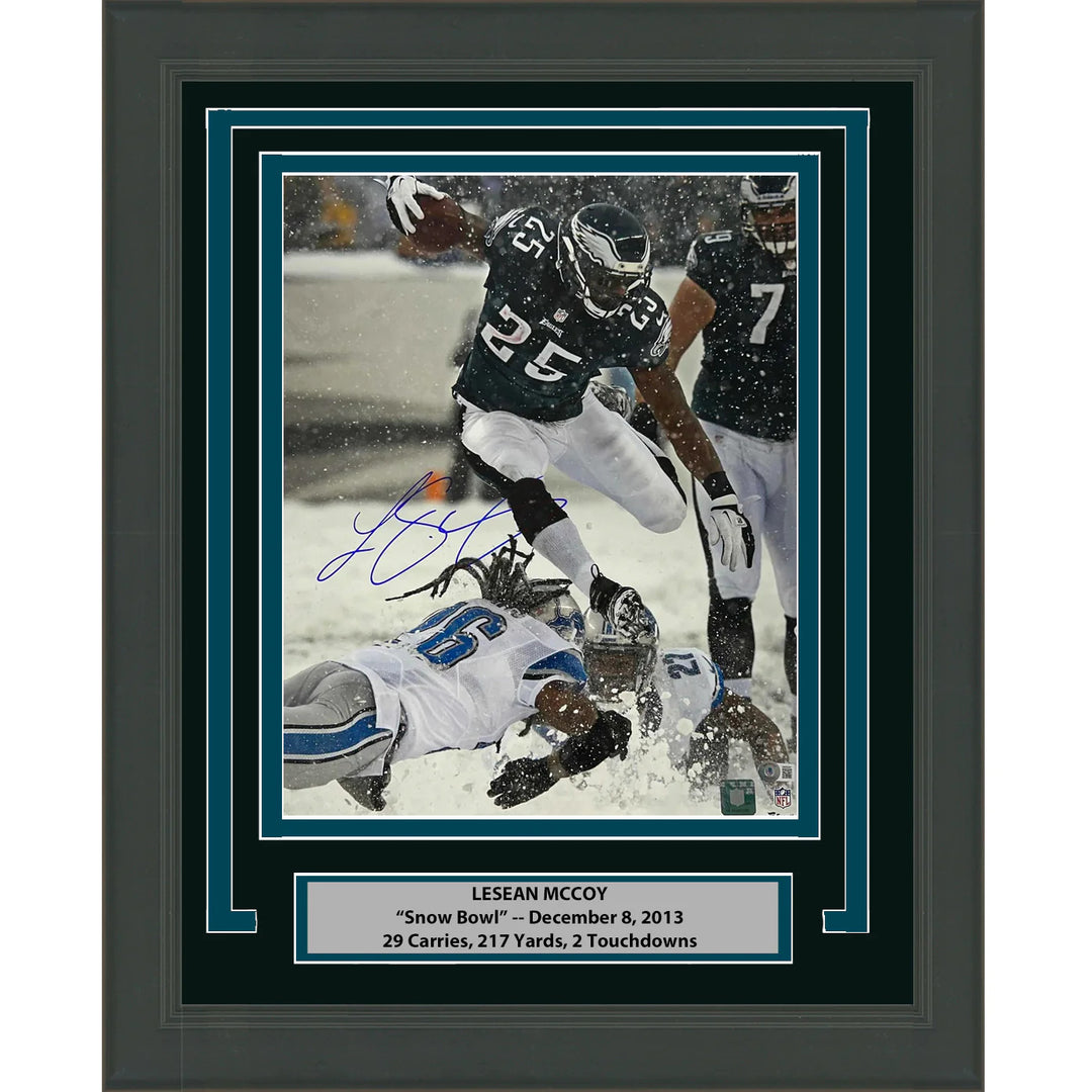 Framed Autographed/Signed LeSean McCoy Eagles 16x20 Photo Beckett BAS COA