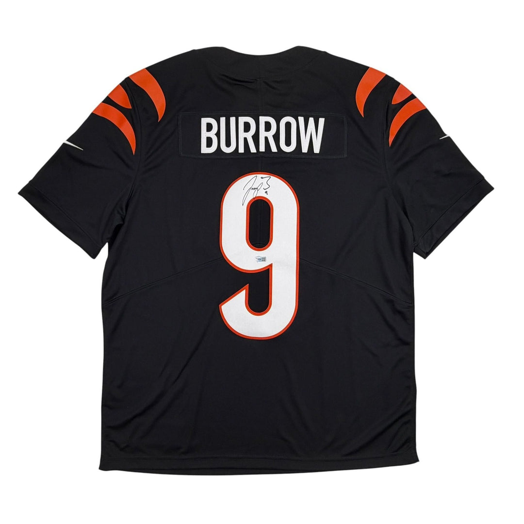 Autographed/Signed Joe Burrow Bengals Black Nike LTD Jersey Fanatics COA